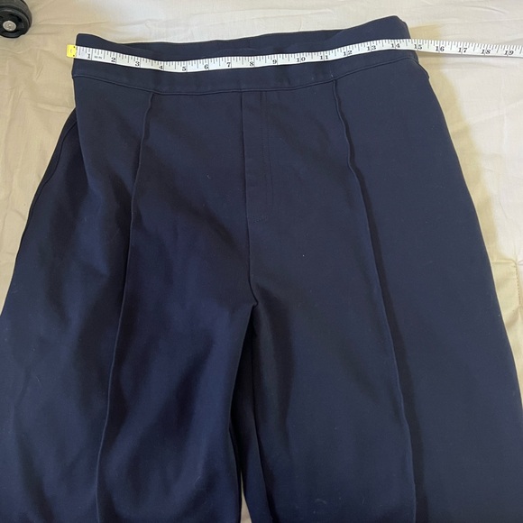 SPANX Navy Shaping Ponte Pull On Pants High Rise Slim Leg Work Travel EUC Size L - Picture 7 of 13